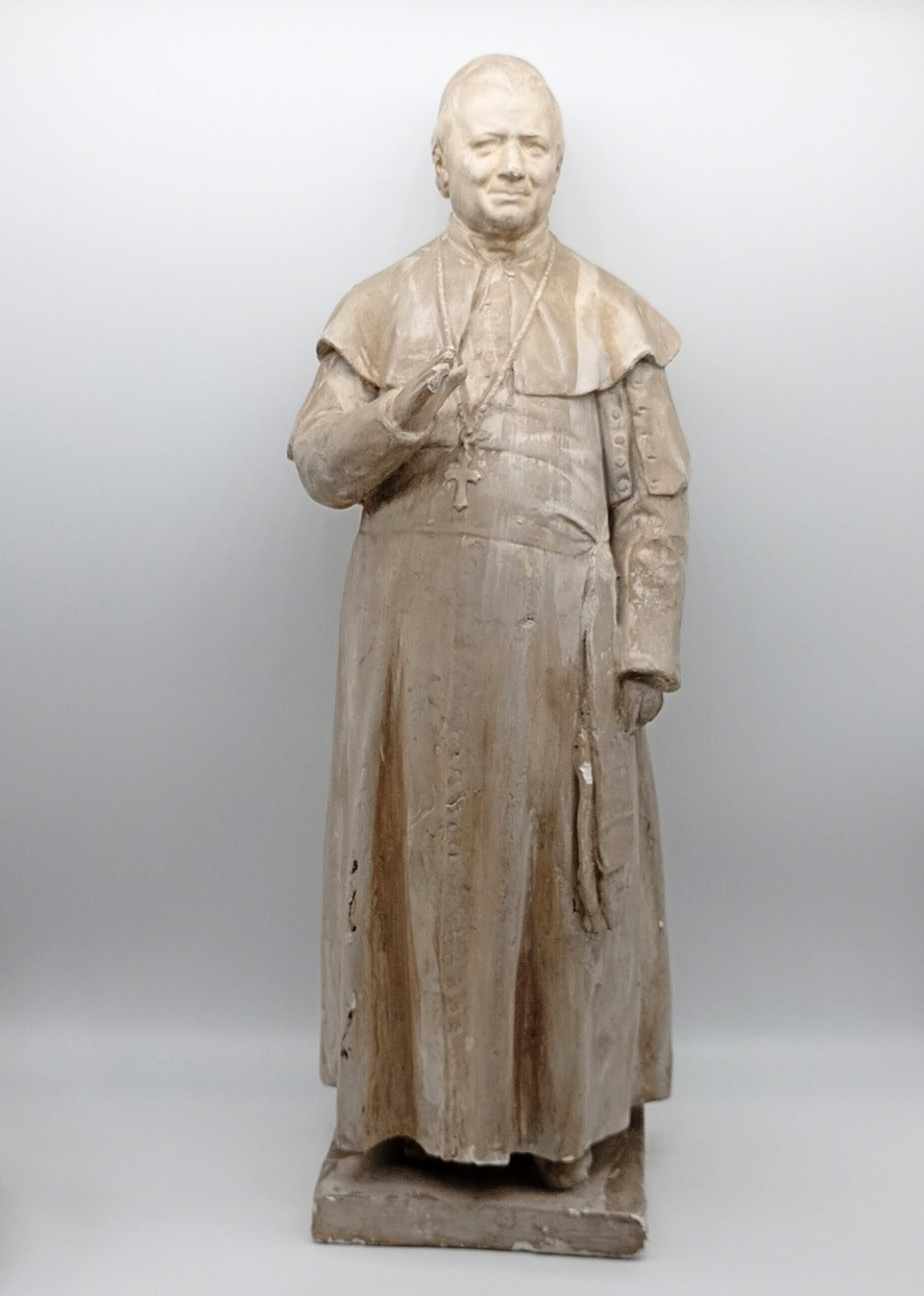 Magnifique Statue du Pape Pie IX en plâtre - XIXeme - 53cm