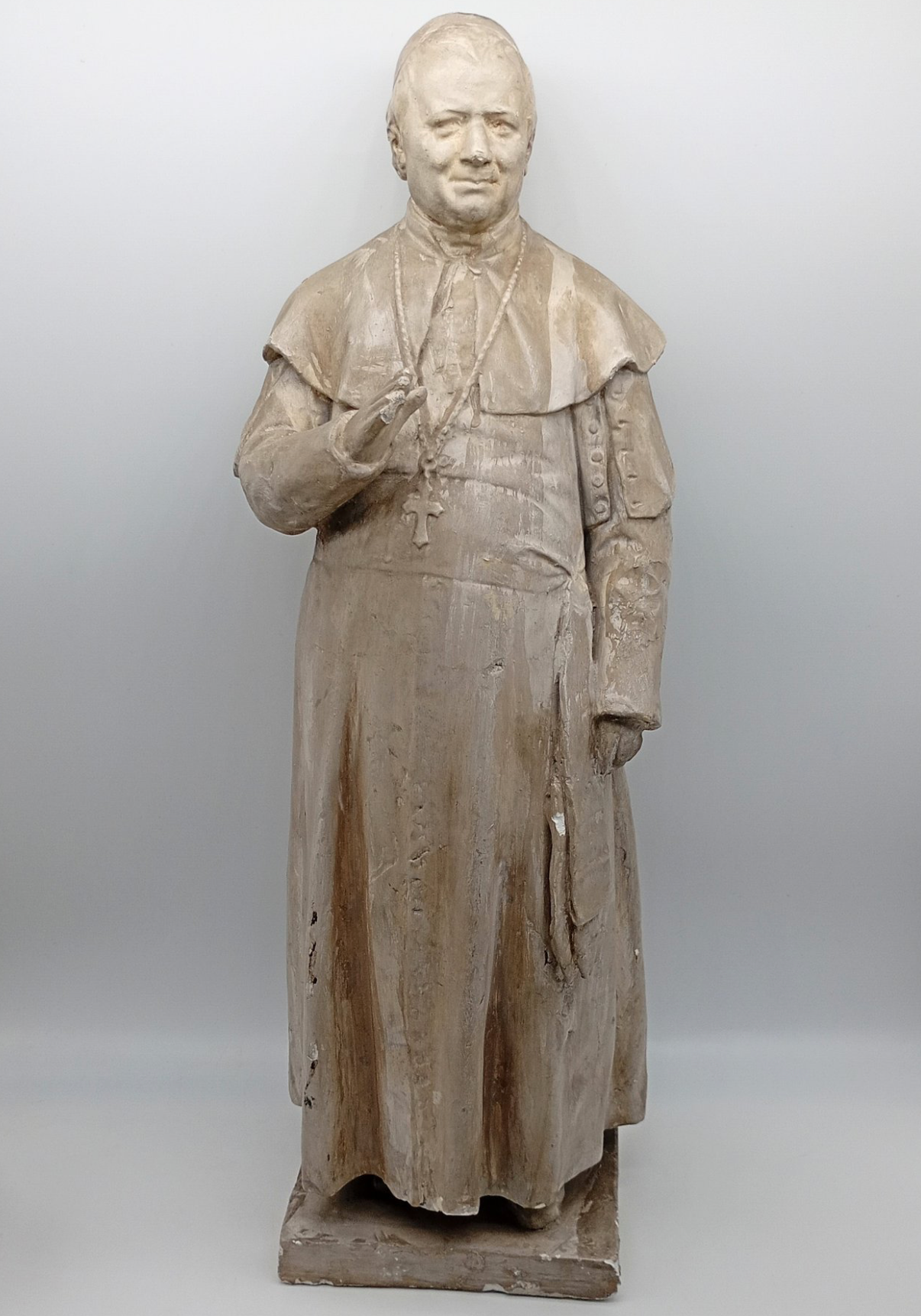 Magnifique Statue du Pape Pie IX en plâtre - XIXeme - 53cm
