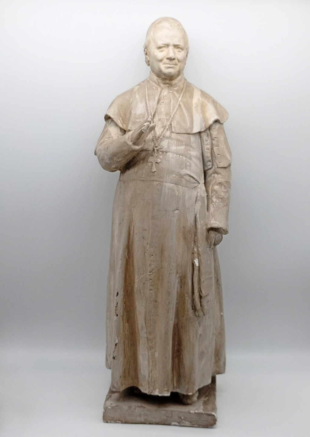 Magnifique Statue du Pape Pie IX en plâtre - XIXeme - 53cm