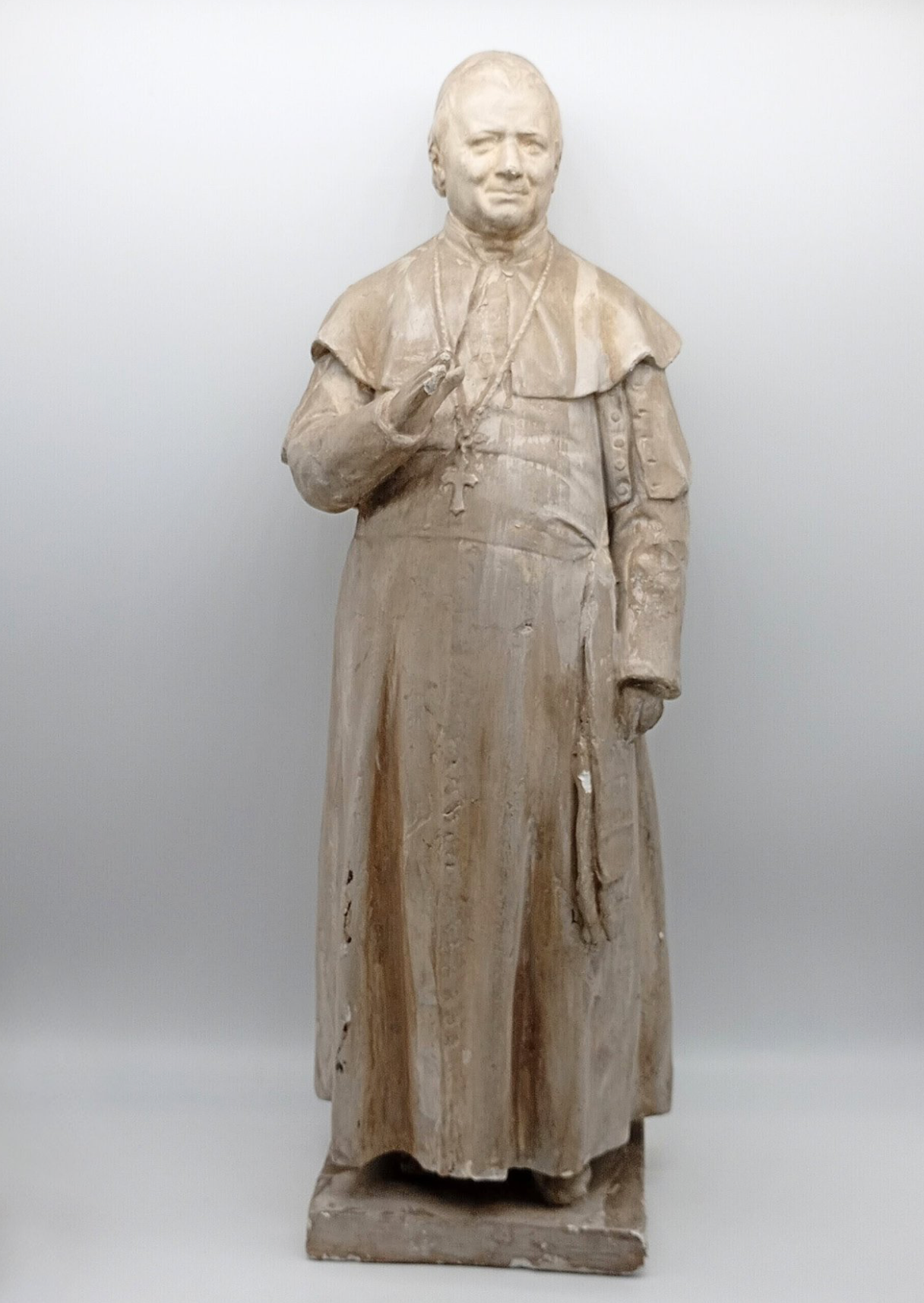 Magnifique Statue du Pape Pie IX en plâtre - XIXeme - 53cm
