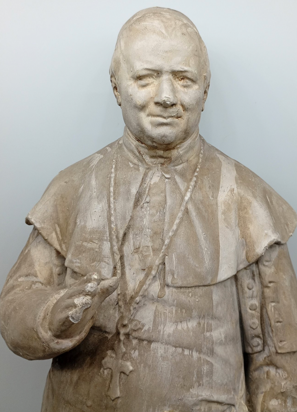 Magnifique Statue du Pape Pie IX en plâtre - XIXeme - 53cm
