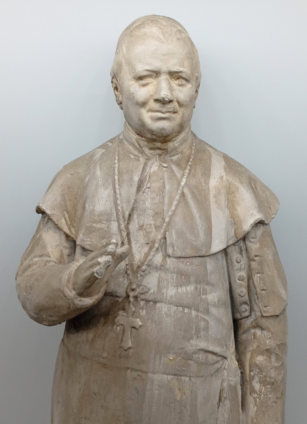 Magnifique Statue du Pape Pie IX en plâtre - XIXeme - 53cm