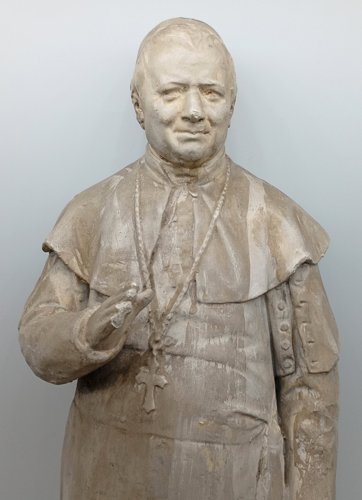 Magnifique Statue du Pape Pie IX en plâtre - XIXeme - 53cm
