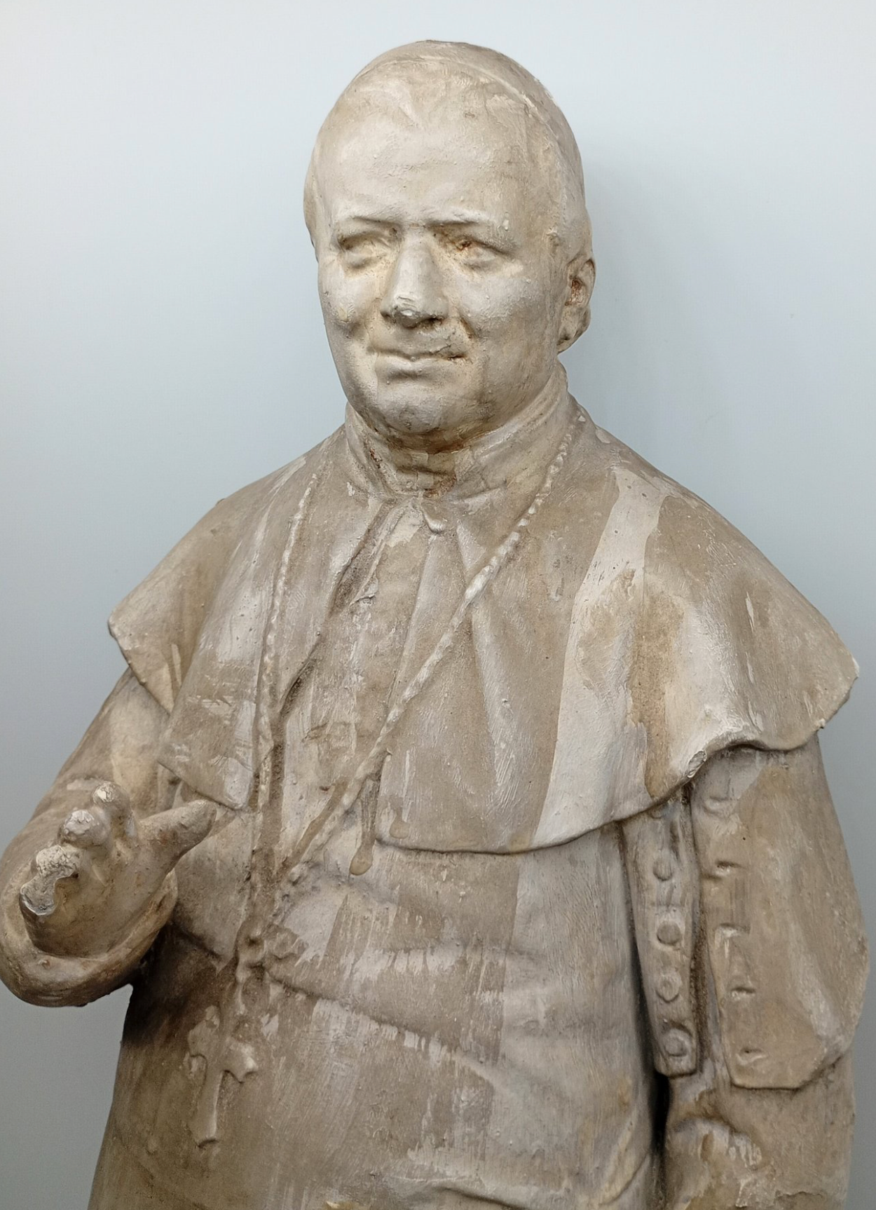 Magnifique Statue du Pape Pie IX en plâtre - XIXeme - 53cm