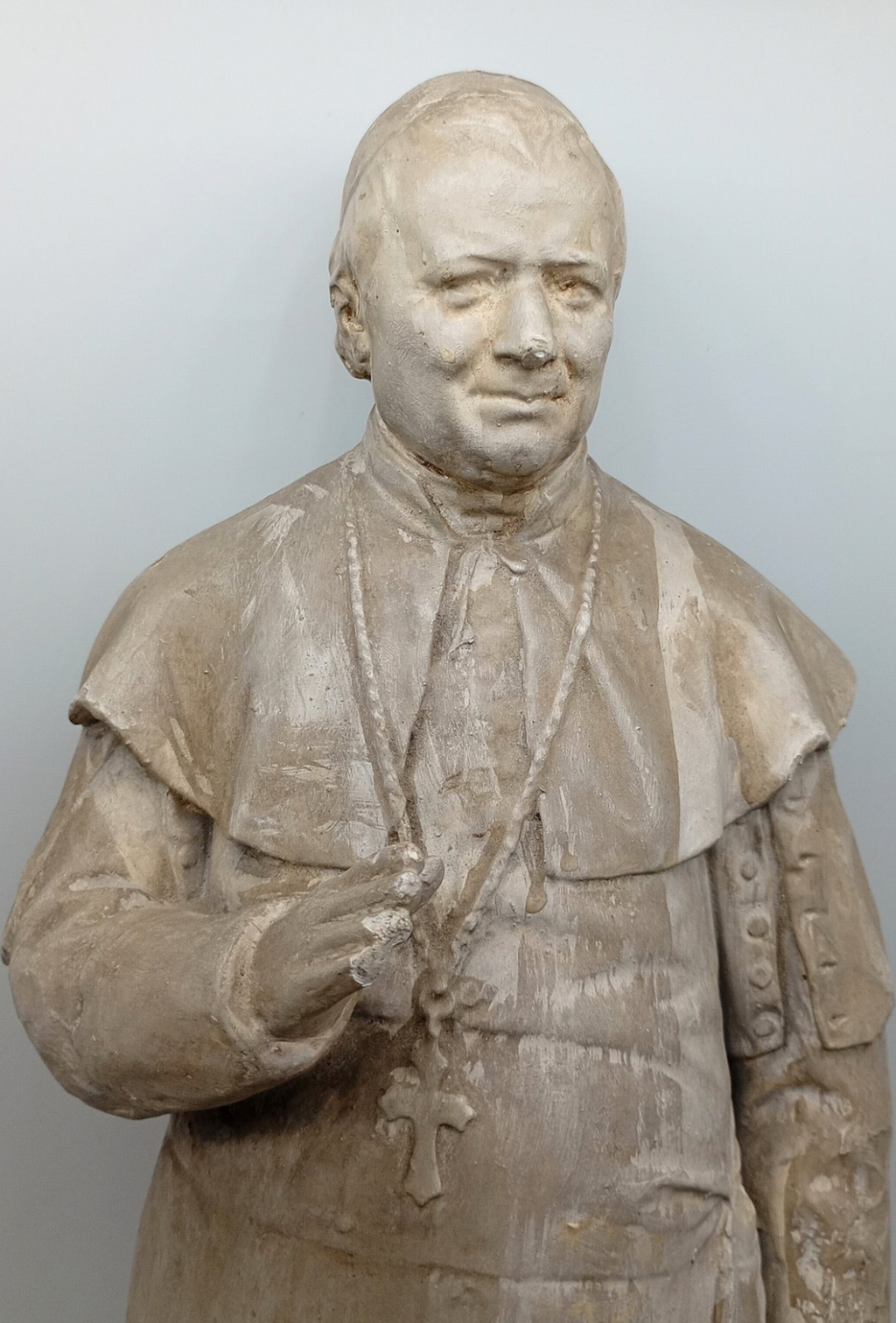 Magnifique Statue du Pape Pie IX en plâtre - XIXeme - 53cm