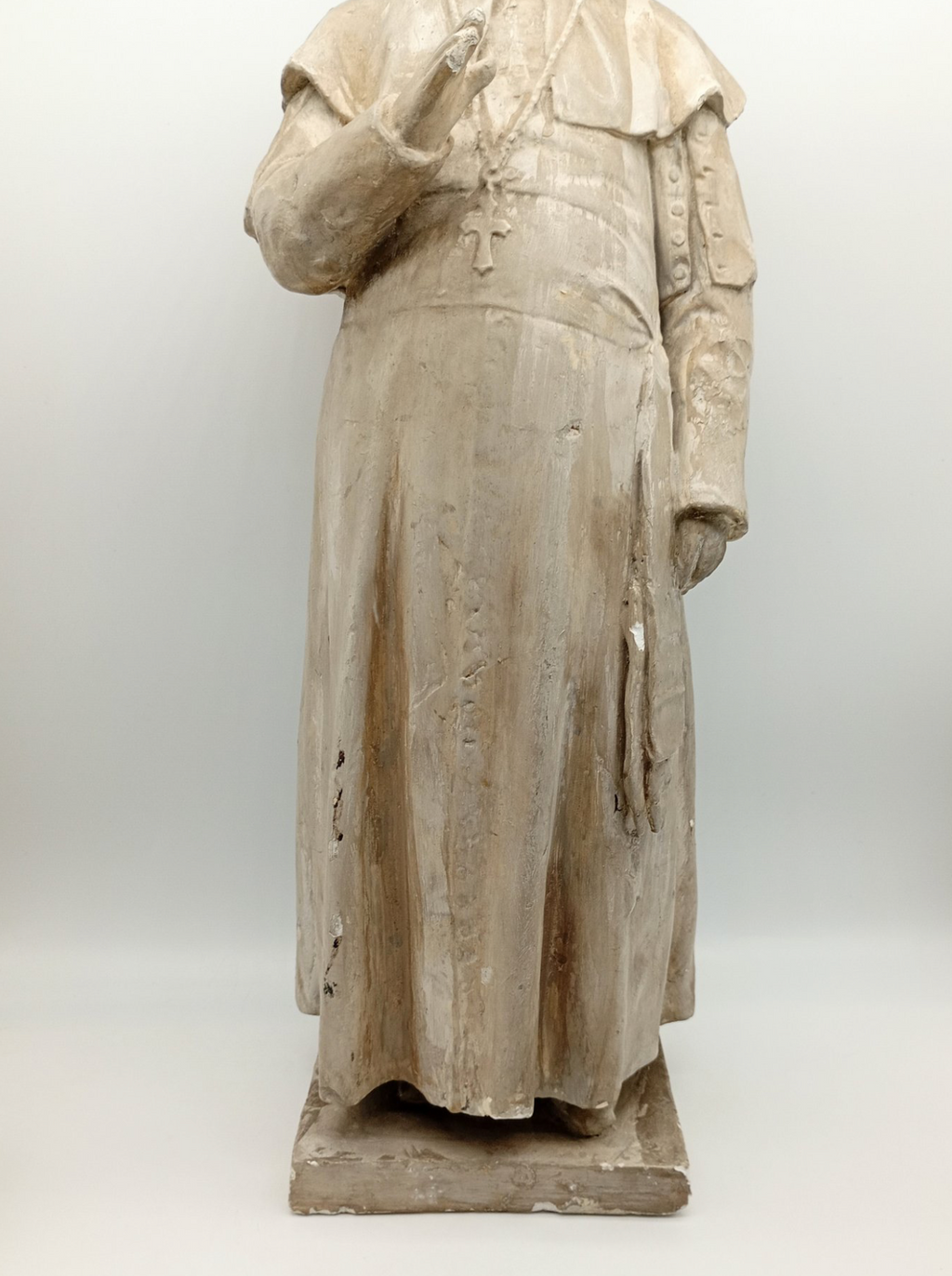 Magnifique Statue du Pape Pie IX en plâtre - XIXeme - 53cm