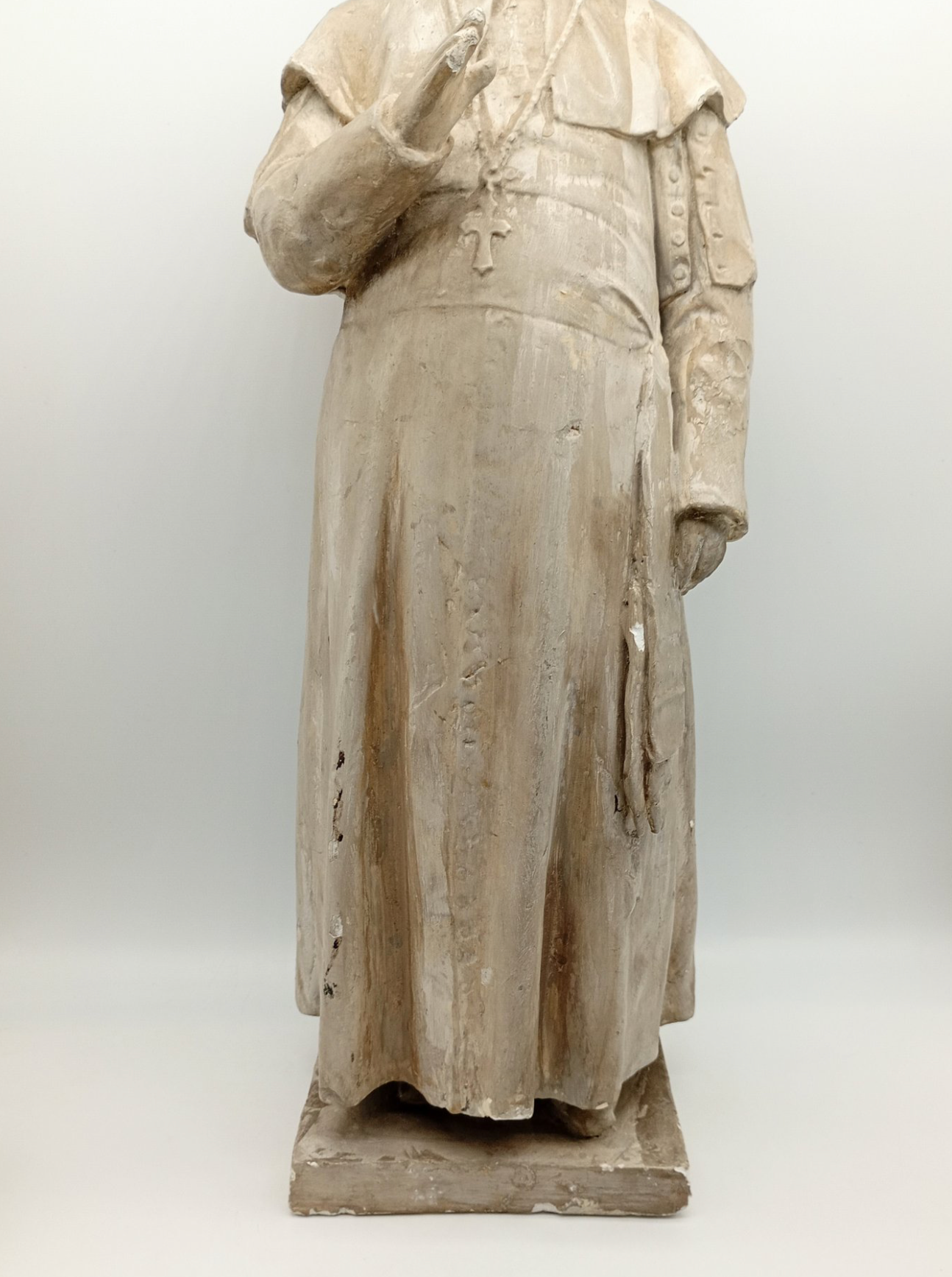 Magnifique Statue du Pape Pie IX en plâtre - XIXeme - 53cm