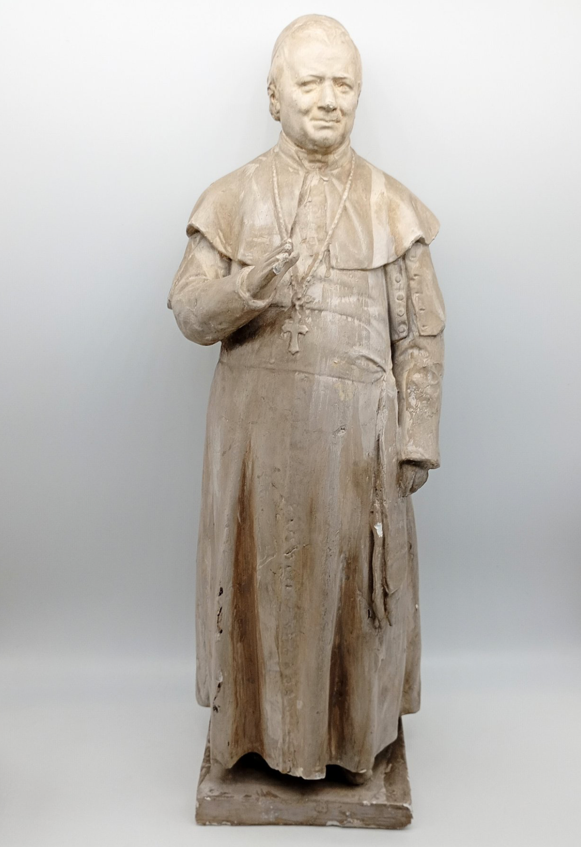 Magnifique Statue du Pape Pie IX en plâtre - XIXeme - 53cm