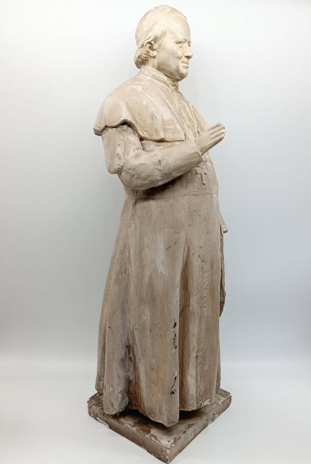 Magnifique Statue du Pape Pie IX en plâtre - XIXeme - 53cm