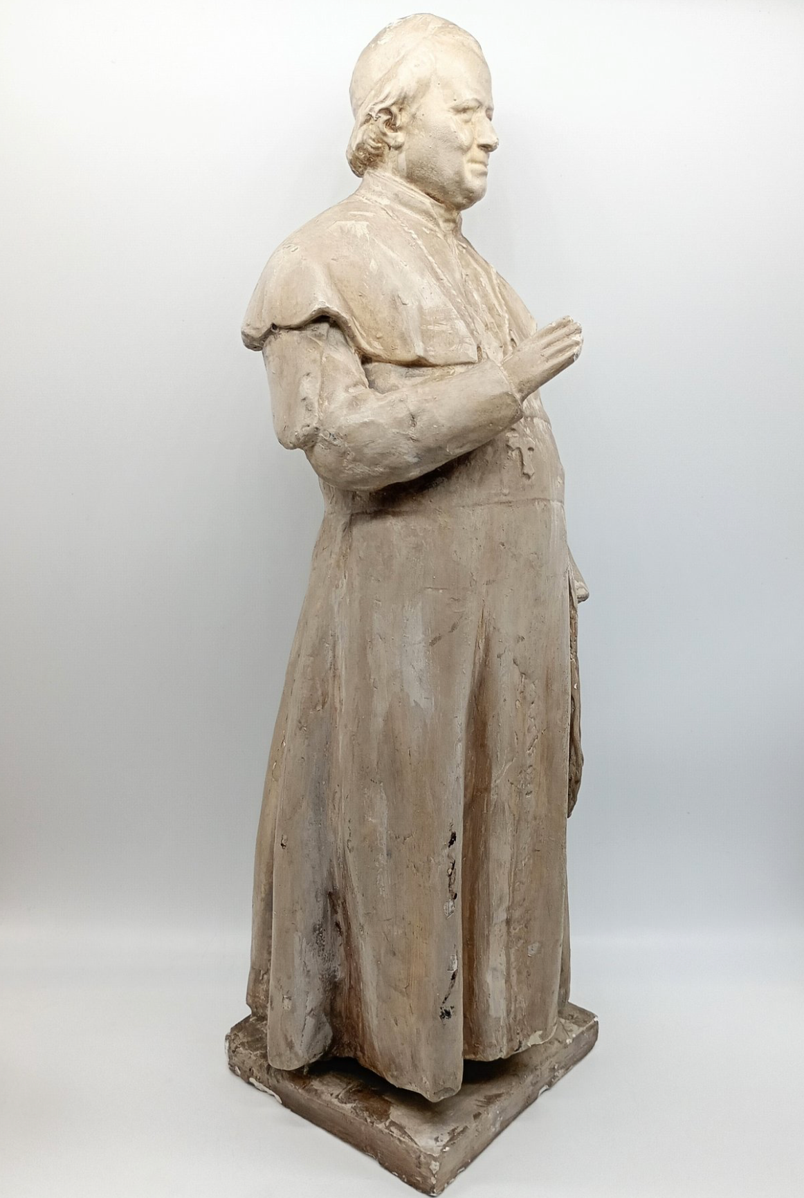 Magnifique Statue du Pape Pie IX en plâtre - XIXeme - 53cm