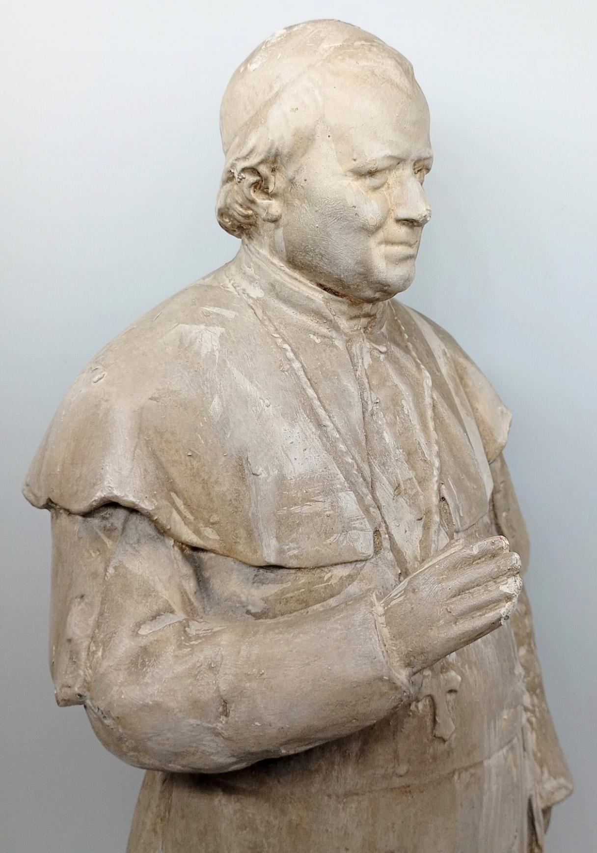 Magnifique Statue du Pape Pie IX en plâtre - XIXeme - 53cm