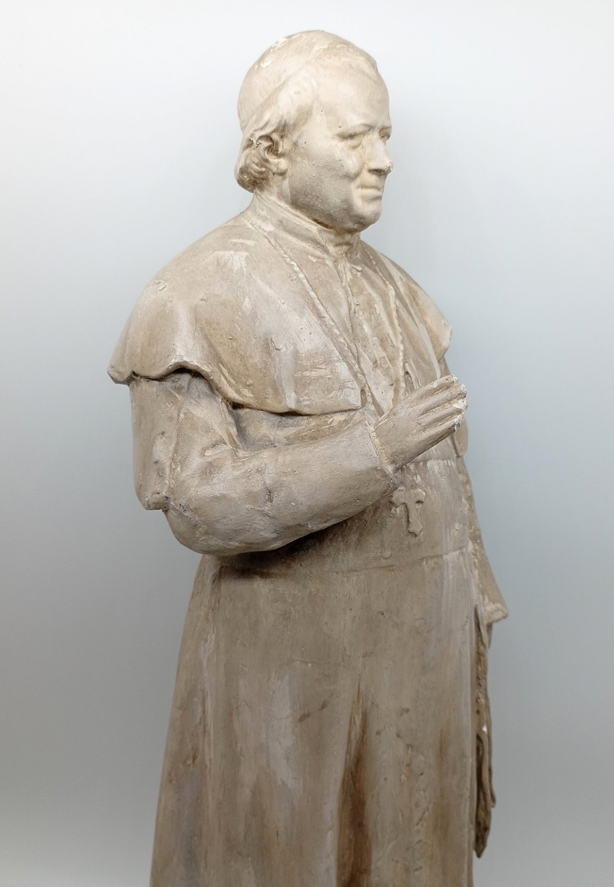 Magnifique Statue du Pape Pie IX en plâtre - XIXeme - 53cm