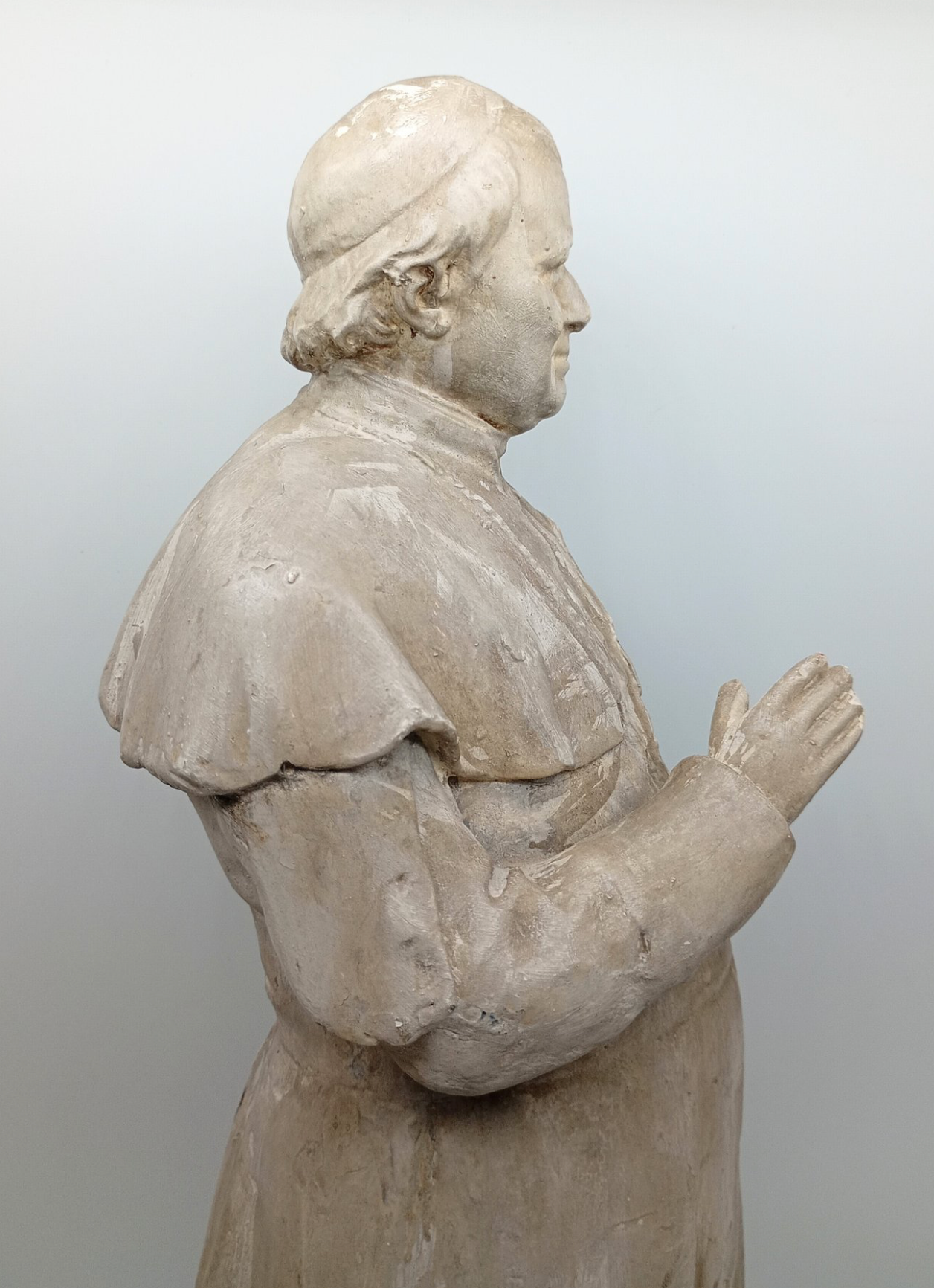 Magnifique Statue du Pape Pie IX en plâtre - XIXeme - 53cm