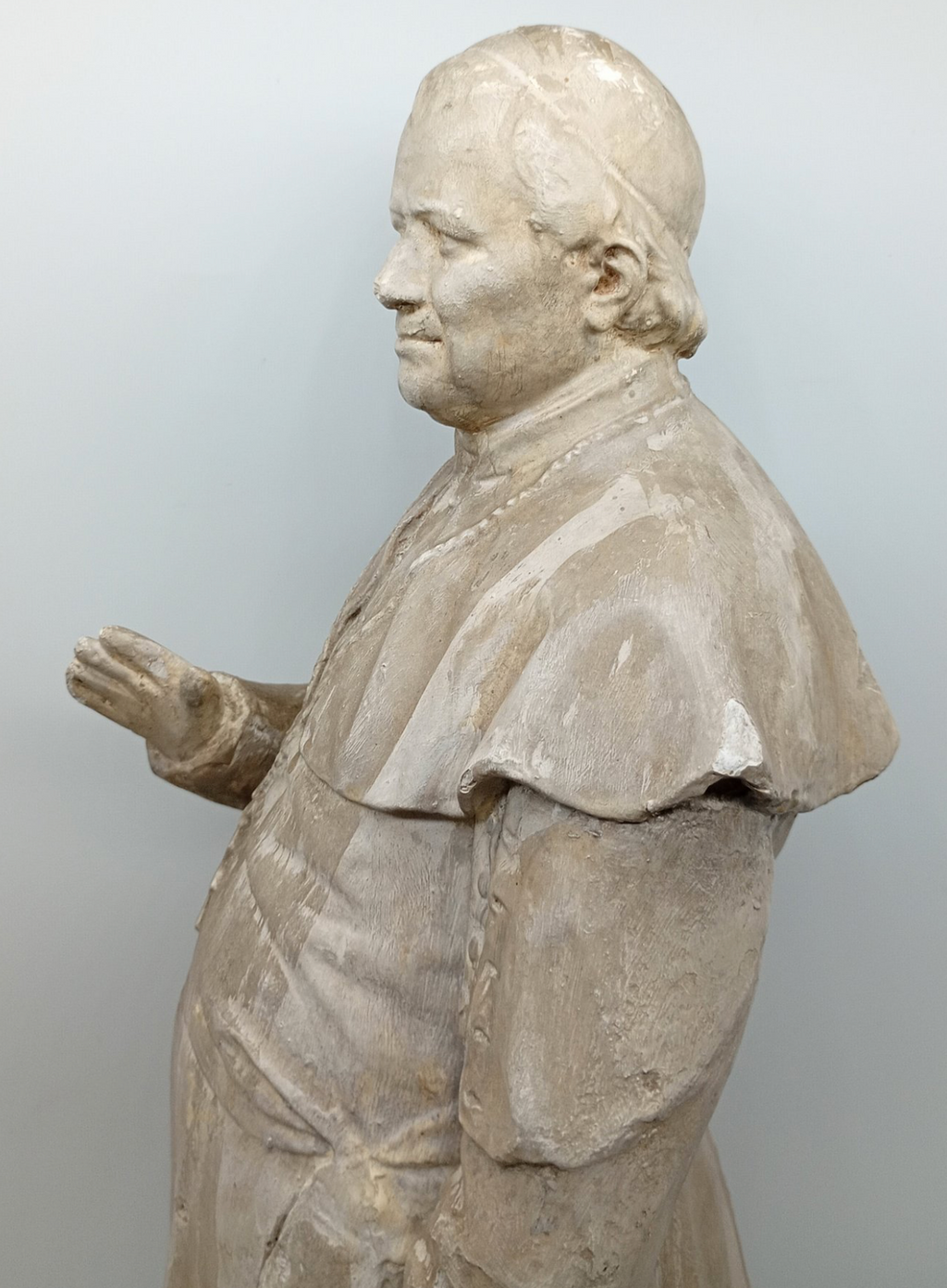 Magnifique Statue du Pape Pie IX en plâtre - XIXeme - 53cm