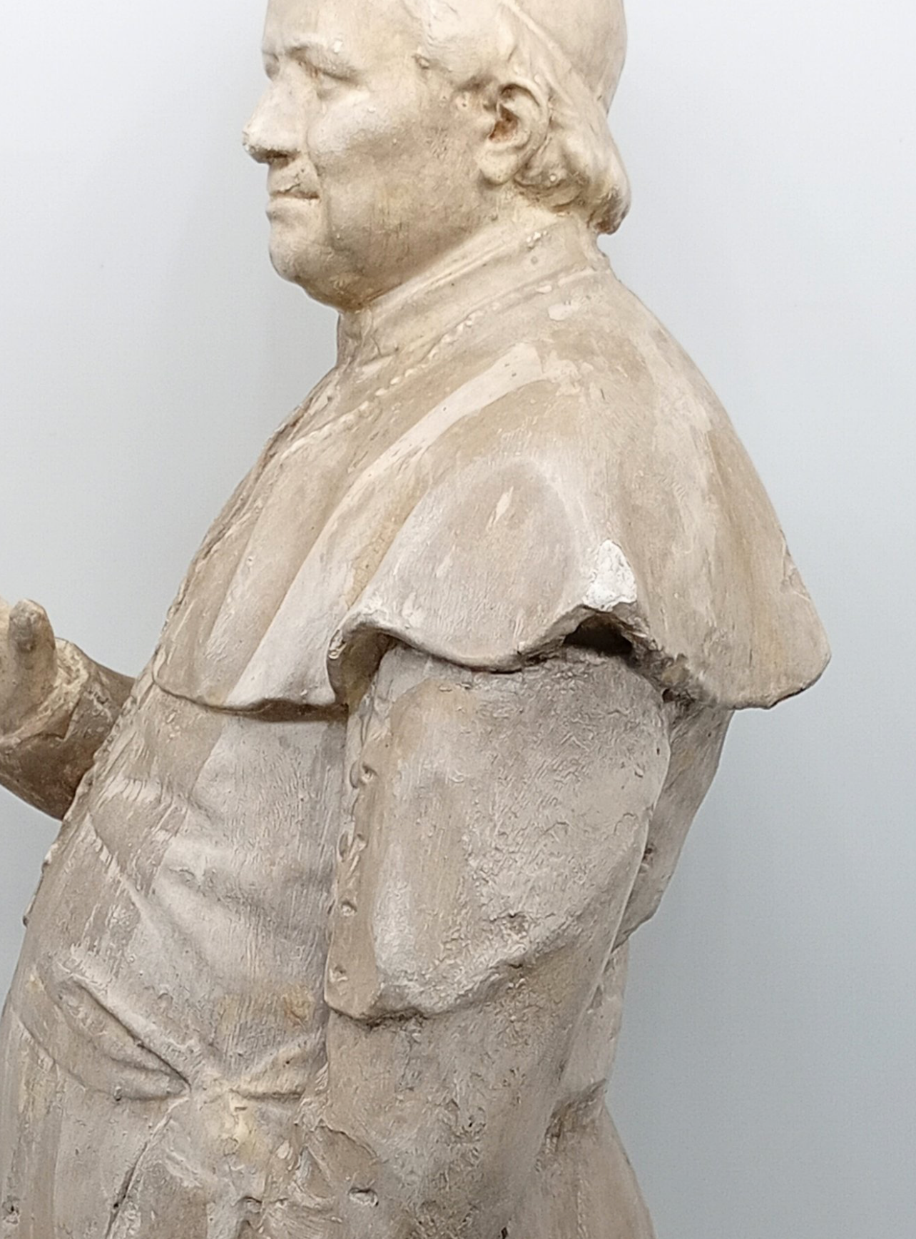 Magnifique Statue du Pape Pie IX en plâtre - XIXeme - 53cm