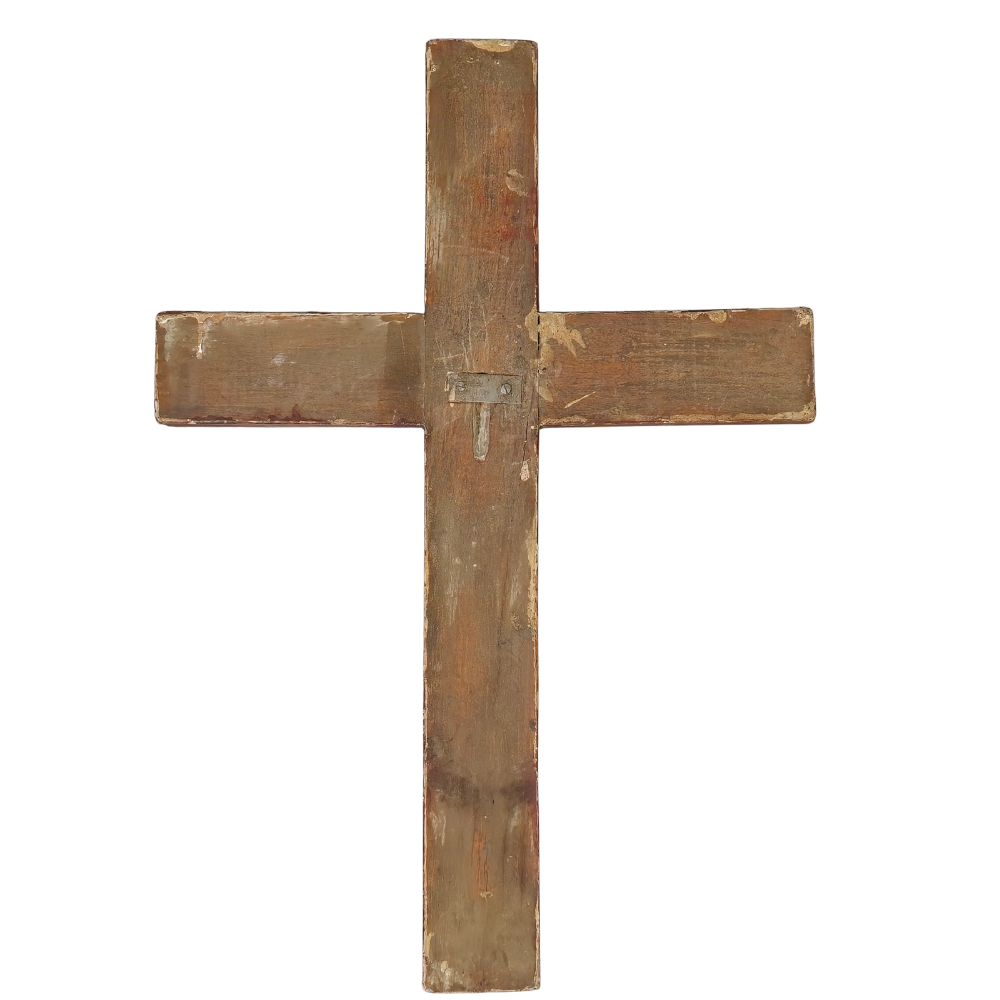 Magnifique Christ en Majesté, style roman - bois sculpté polychromé -