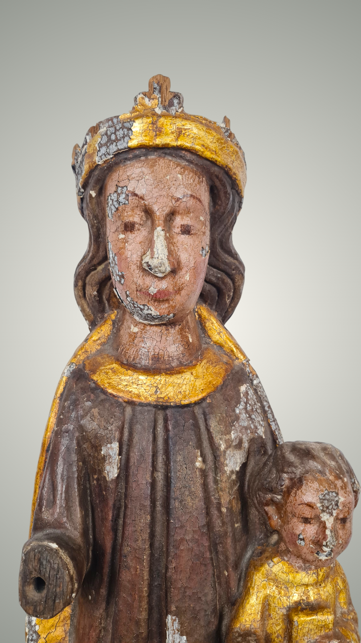 Vierge en Majesté Sedes Sapientiae – Sculpture romane tardive, fin XIIᵉ – début XIIIᵉ siècle, Pyrénées