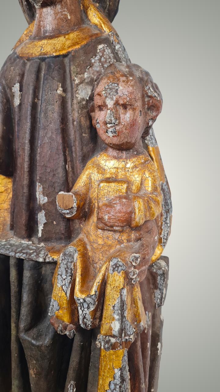 Vierge en Majesté Sedes Sapientiae – Sculpture romane tardive, fin XIIᵉ – début XIIIᵉ siècle, Pyrénées