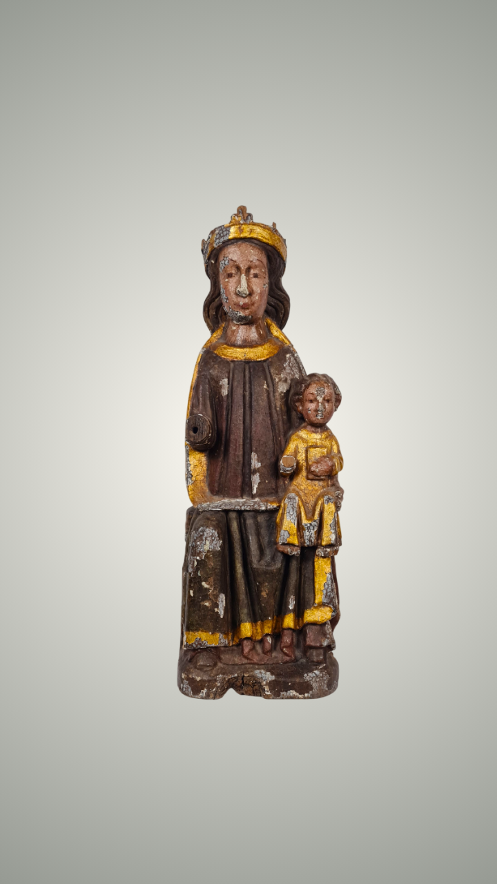 Vierge en Majesté Sedes Sapientiae – Sculpture romane tardive, fin XIIᵉ – début XIIIᵉ siècle, Pyrénées