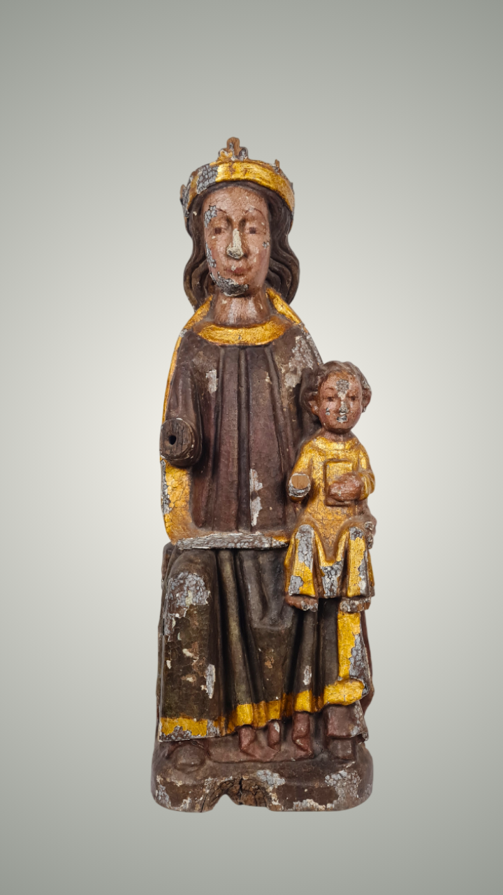 Vierge en Majesté Sedes Sapientiae – Sculpture romane tardive, fin XIIᵉ – début XIIIᵉ siècle, Pyrénées