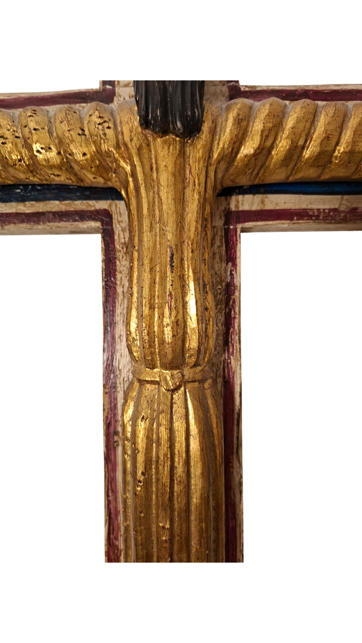 Christ en Majesté - Bois sculpté, polychrome et dorure -Fin XIXᵉ siècle début XXᵉ siècle