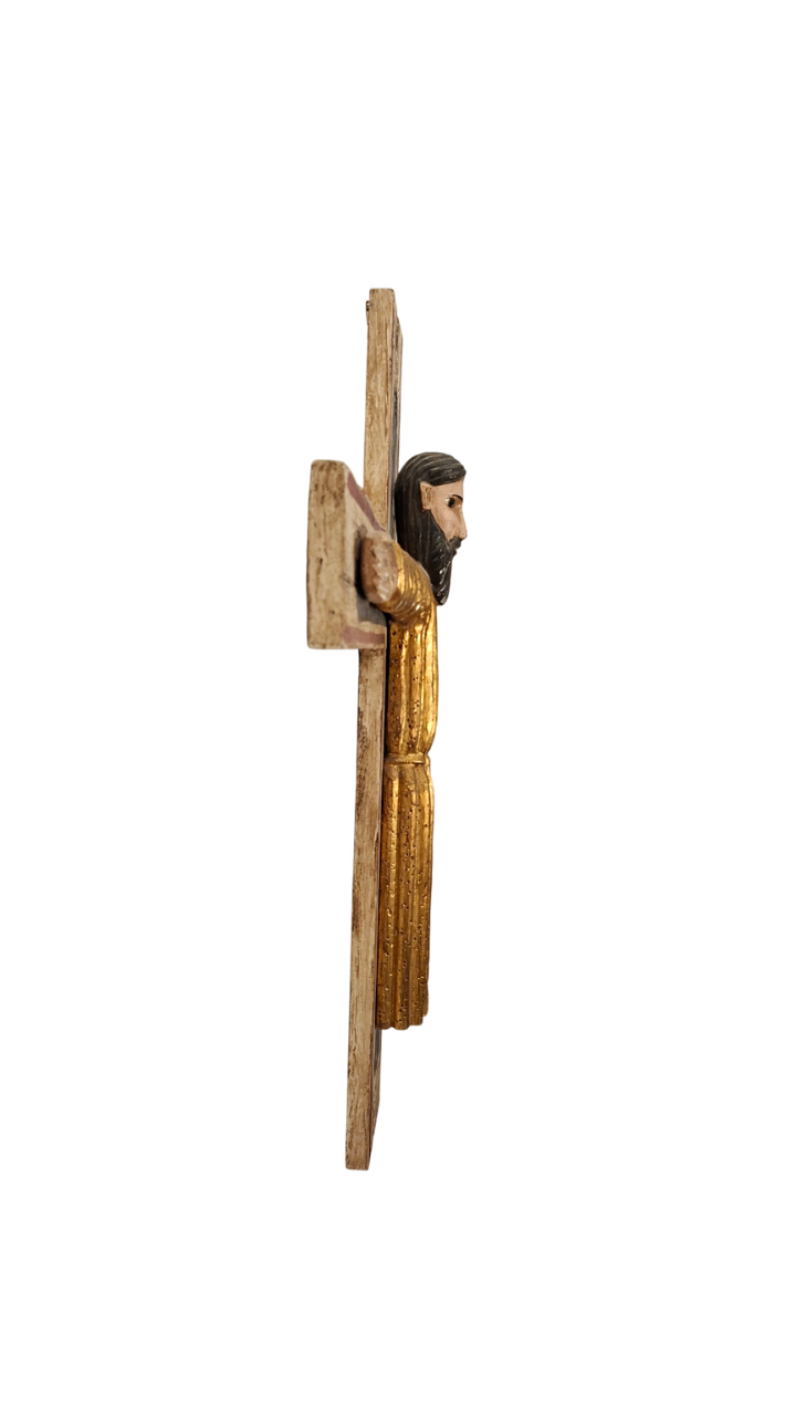 Christ en Majesté - Bois sculpté, polychrome et dorure -Fin XIXᵉ siècle début XXᵉ siècle