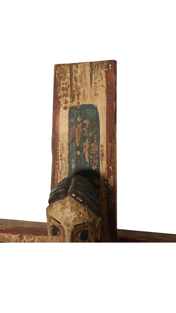 Christ en Majesté, Style roman - Bois sculpté Polychrome - Fin XIXeme début XXeme