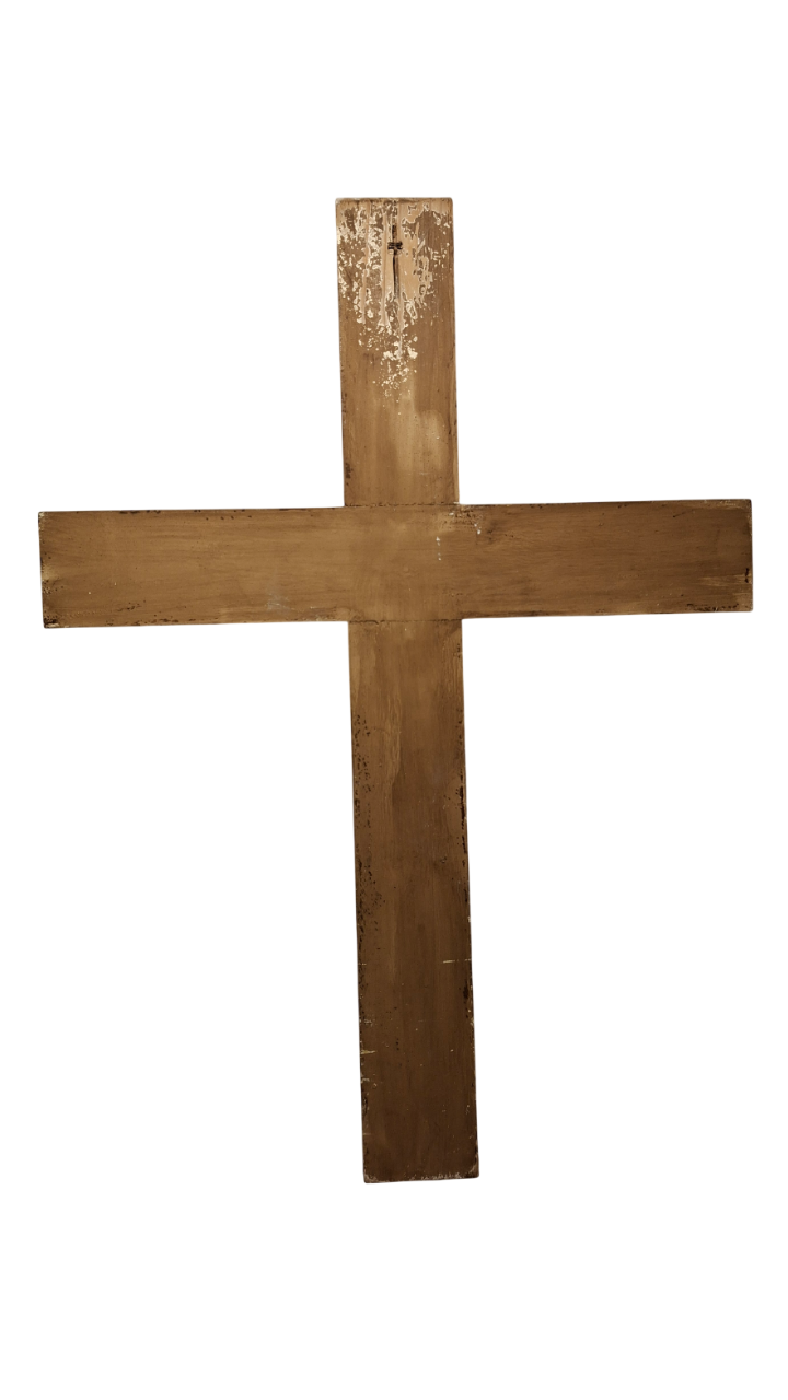 Christ en Majesté, Style roman - Bois sculpté Polychrome - Fin XIXeme début XXeme