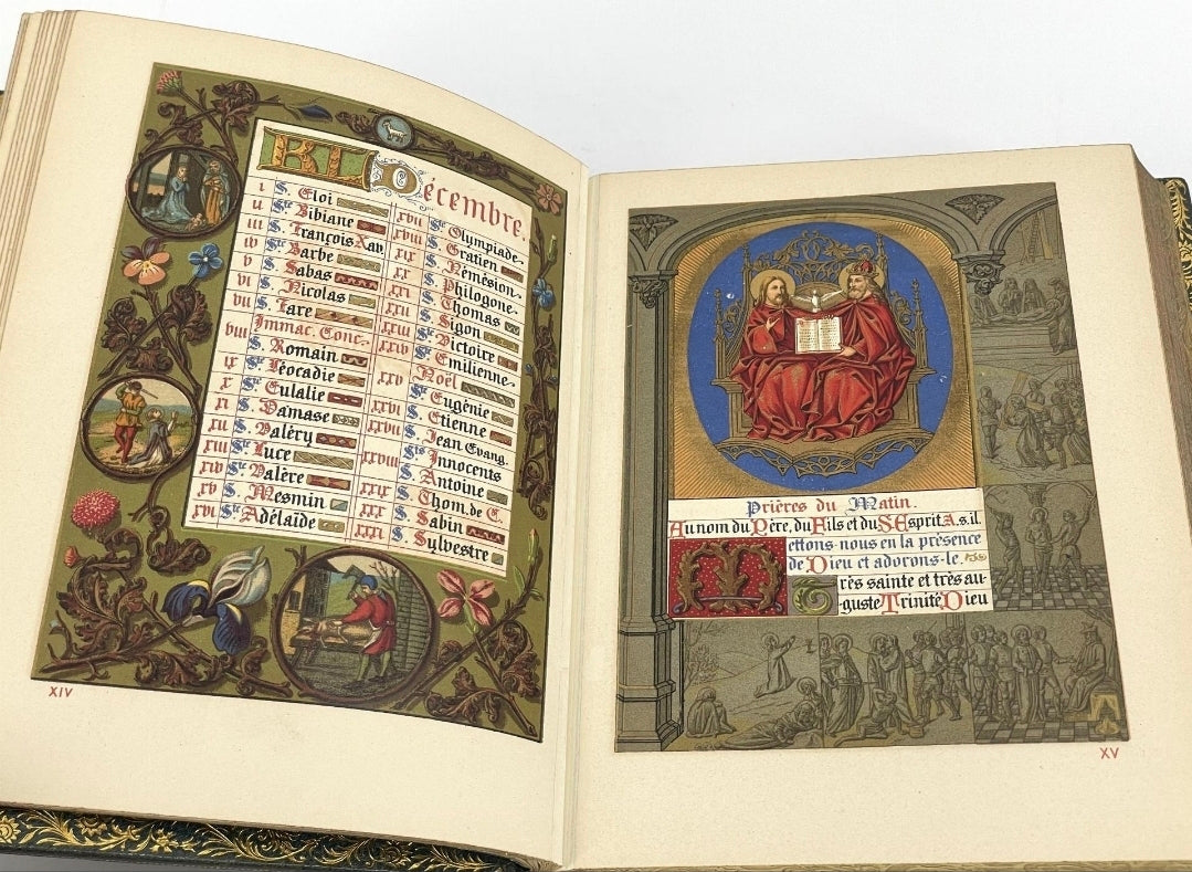 Heures du Moyen Âge – Paris, Gruel & Engelmann, 1887 – Reliure plein cuir signée Gruel